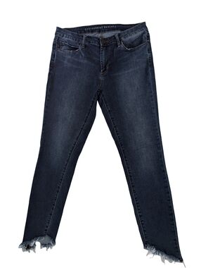 Articles Of Society Frayed Crop Denim Jeans Dark Blue Wash Size 30